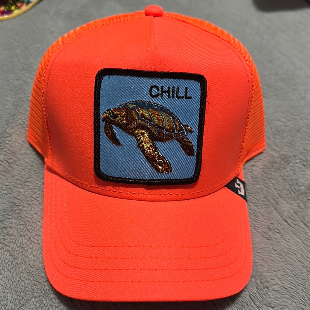 Goorin Bros Orange CHILL Sea Turtle Trucker Hat*Crush* Extremely Limited Release